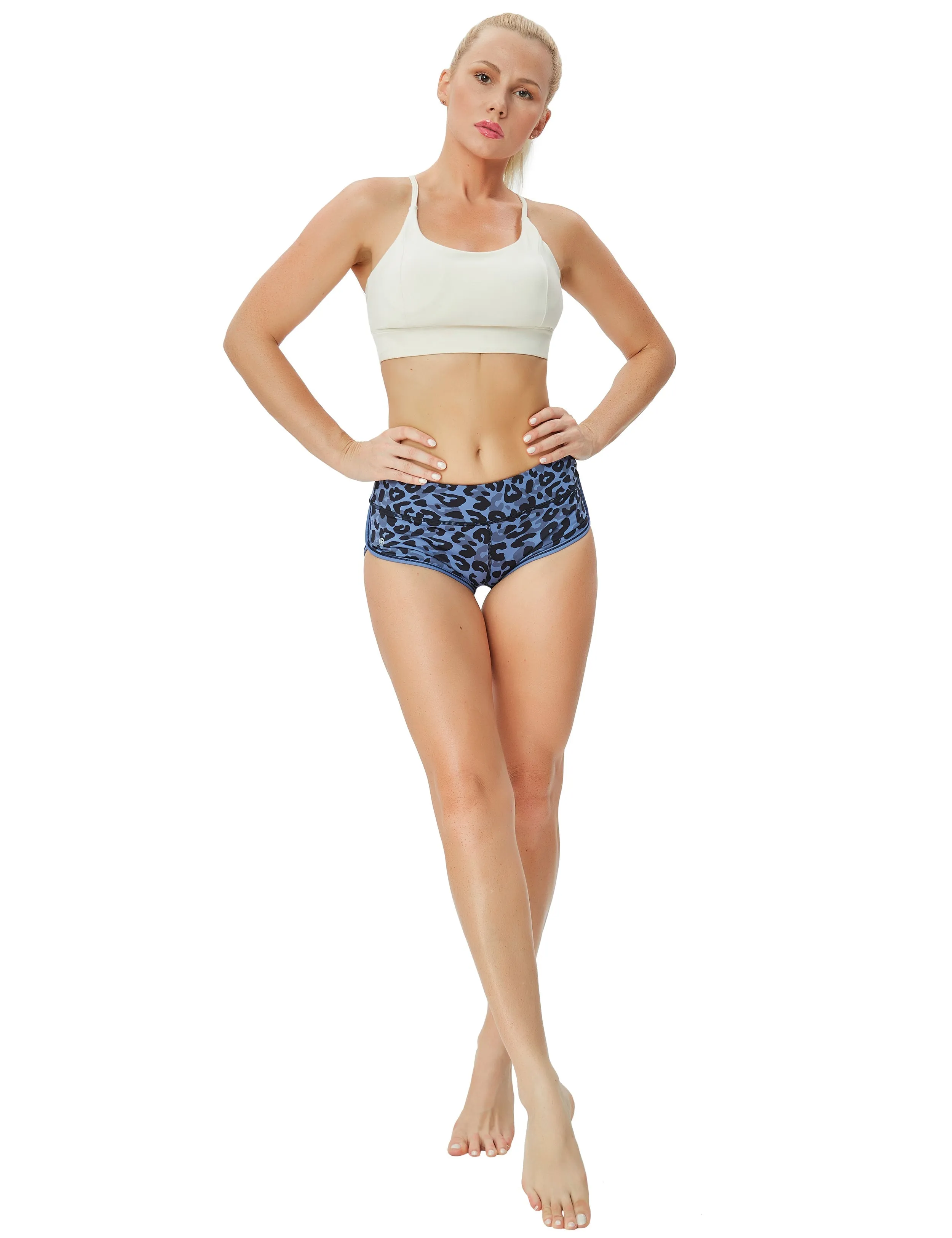 Printed Booty Plus Size Shorts navy_leopard_Plus Size