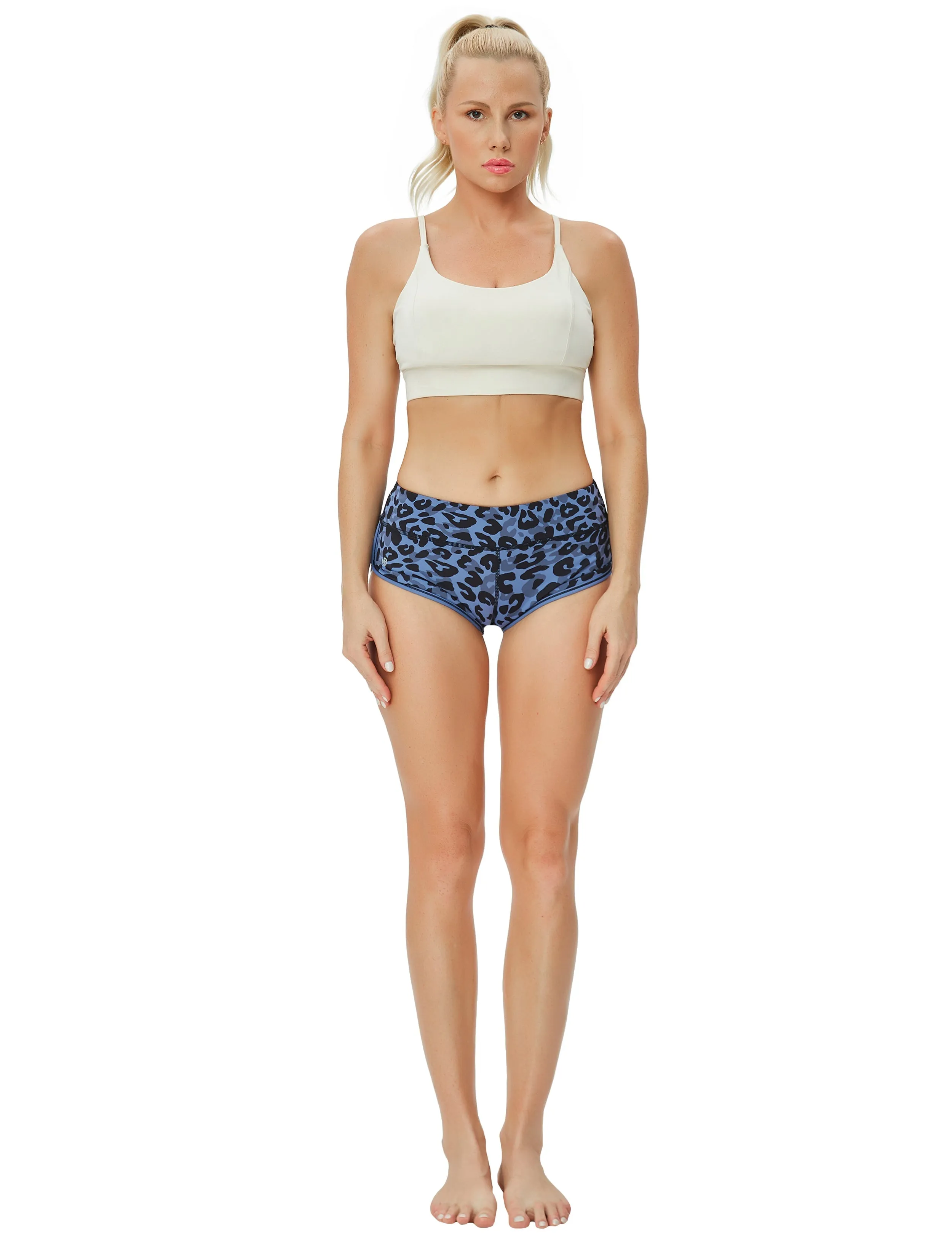 Printed Booty Plus Size Shorts navy_leopard_Plus Size