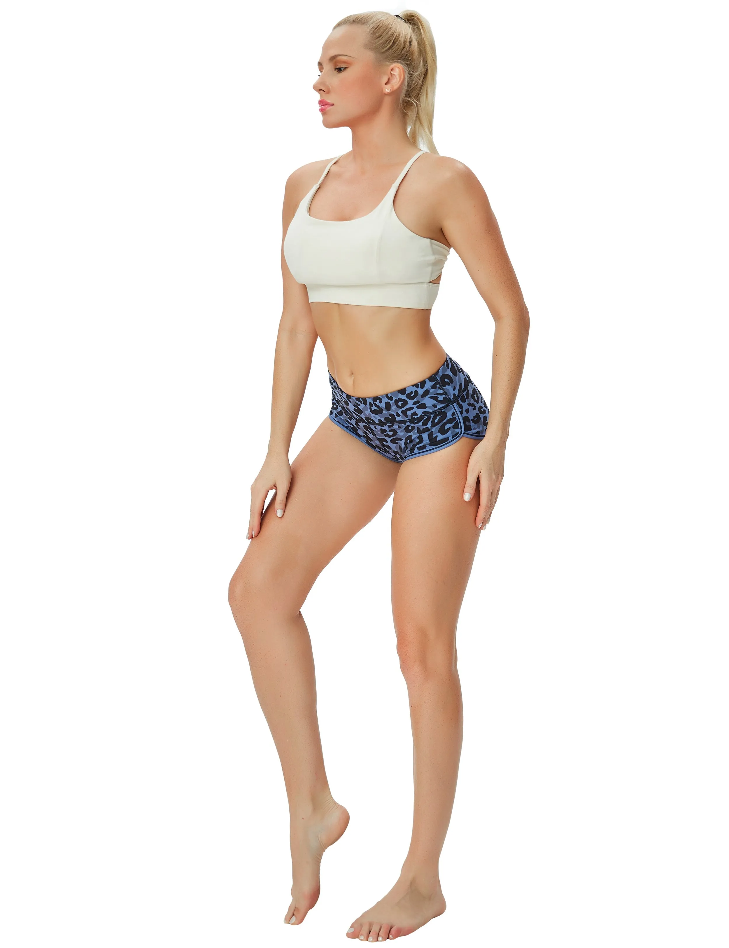 Printed Booty Plus Size Shorts navy_leopard_Plus Size