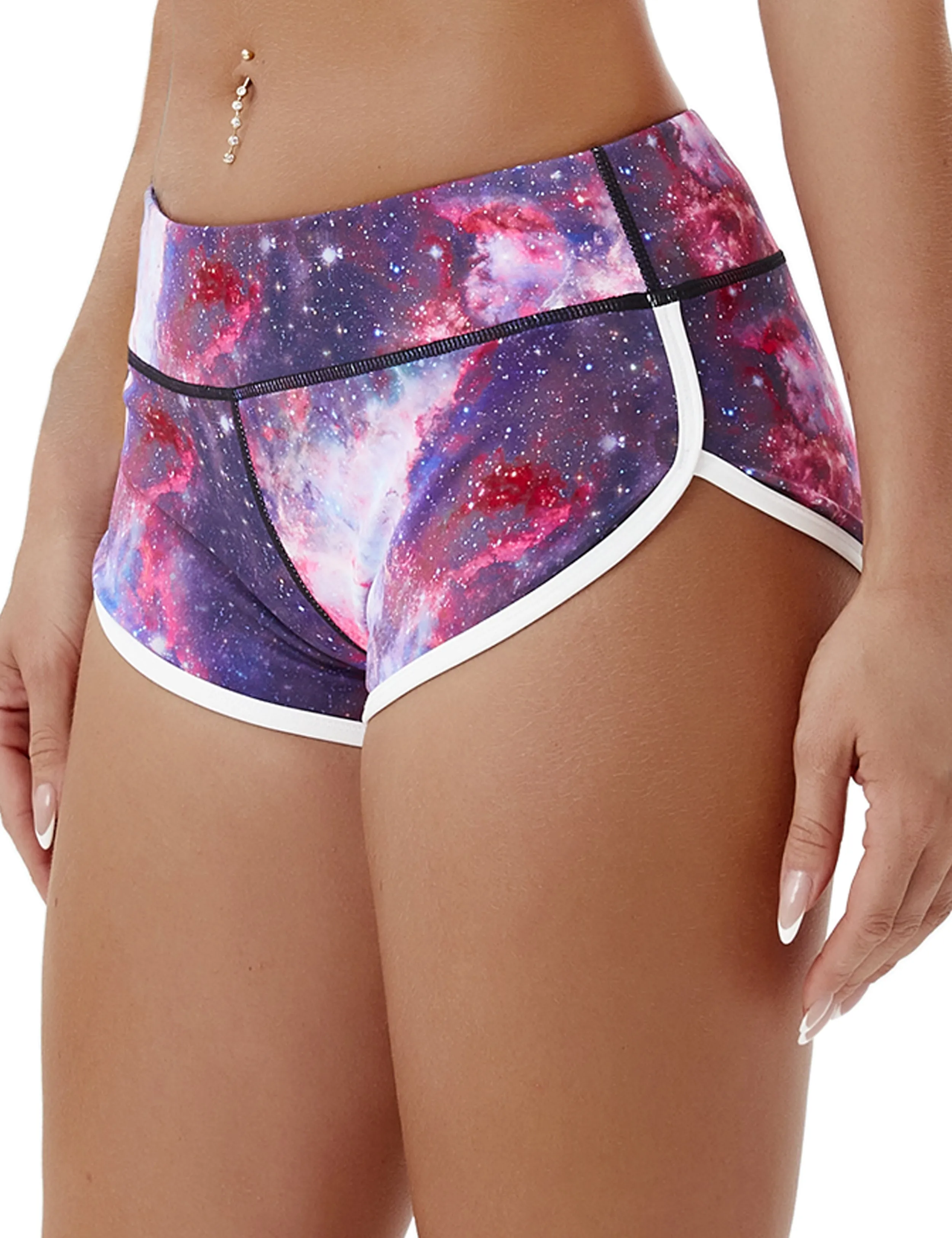 Printed Booty Tall Size Shorts galaxy_Tall Size
