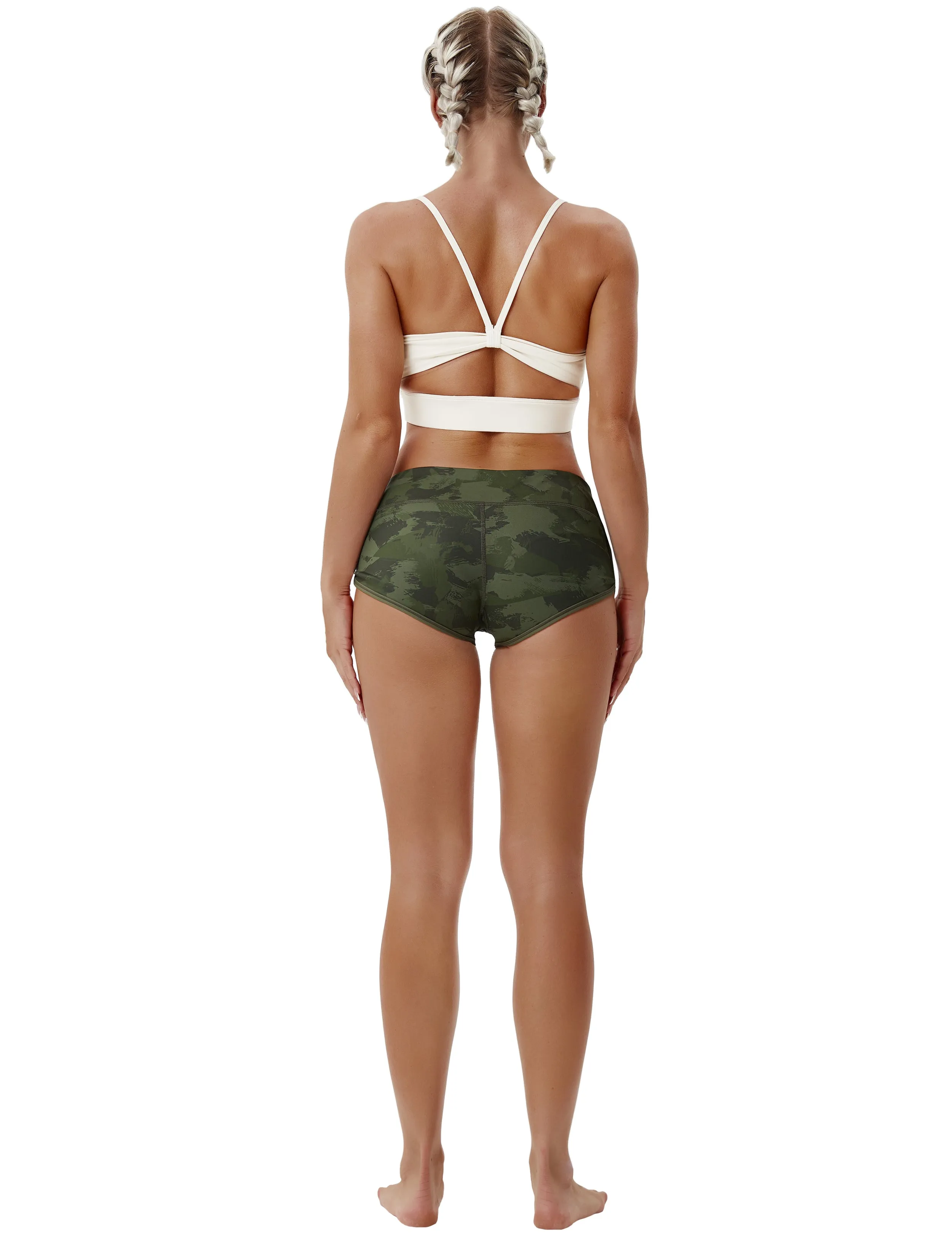 Printed Booty Tall Size Shorts green brushcamo_Tall Size