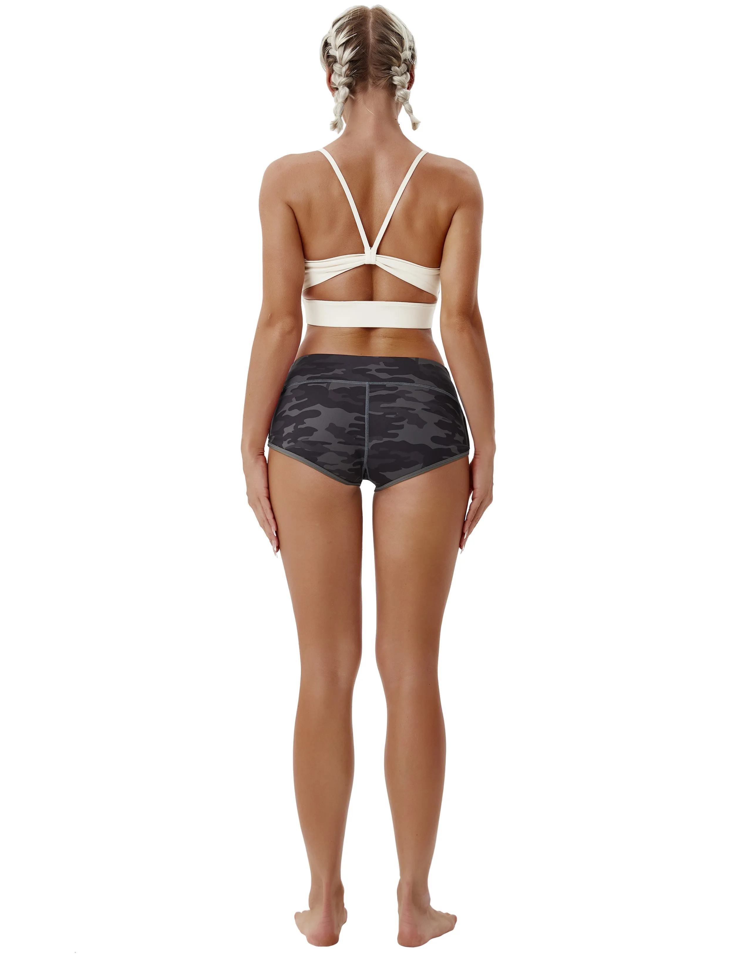 Printed Booty yogastudio Shorts dimgray camo_yogastudio