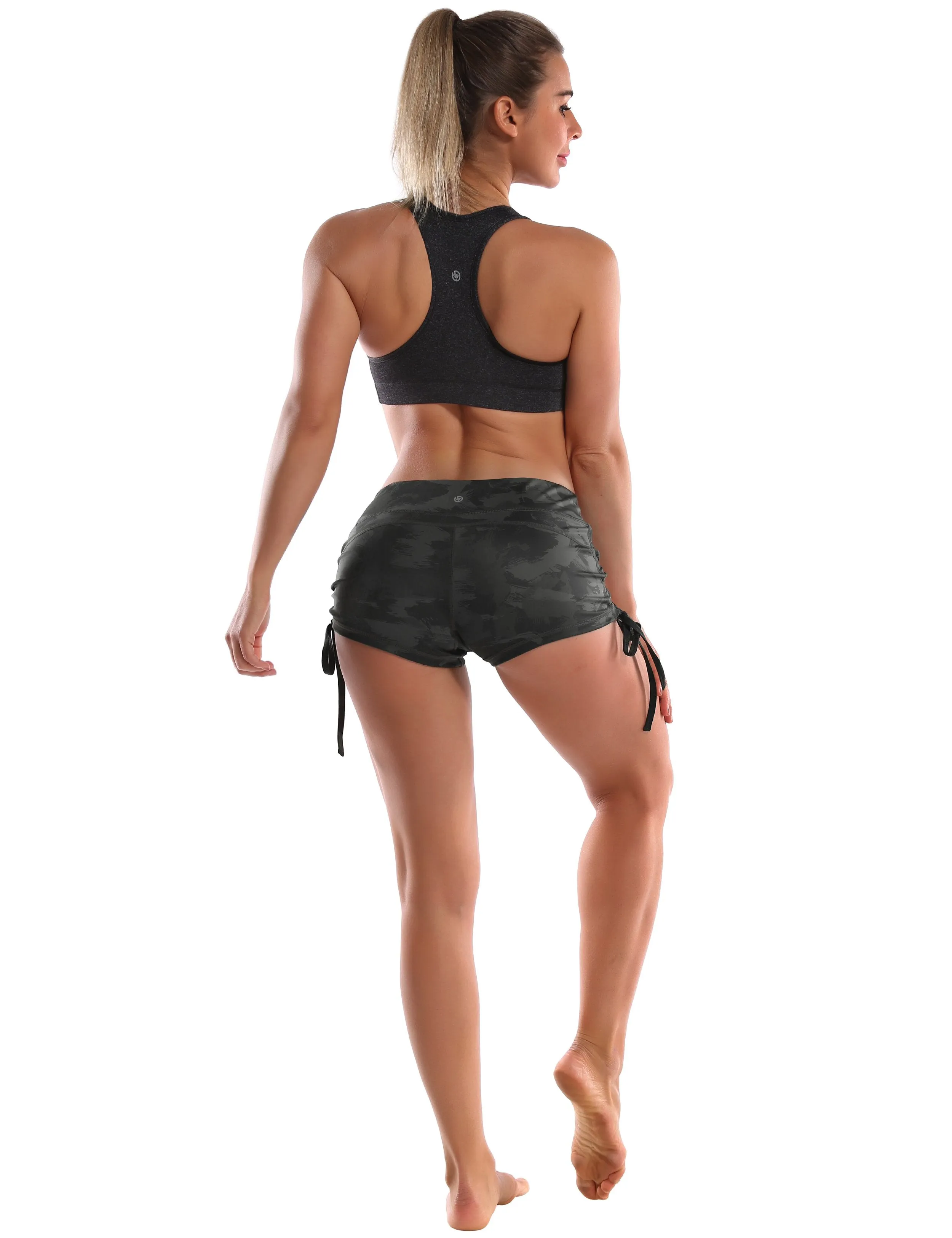 Printed Side Drawstring Hot Shorts dimgray brushcamo ins_Tall Size