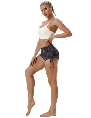 Printed Side Drawstring Hot Shorts dimgray brushcamo_Plus Size