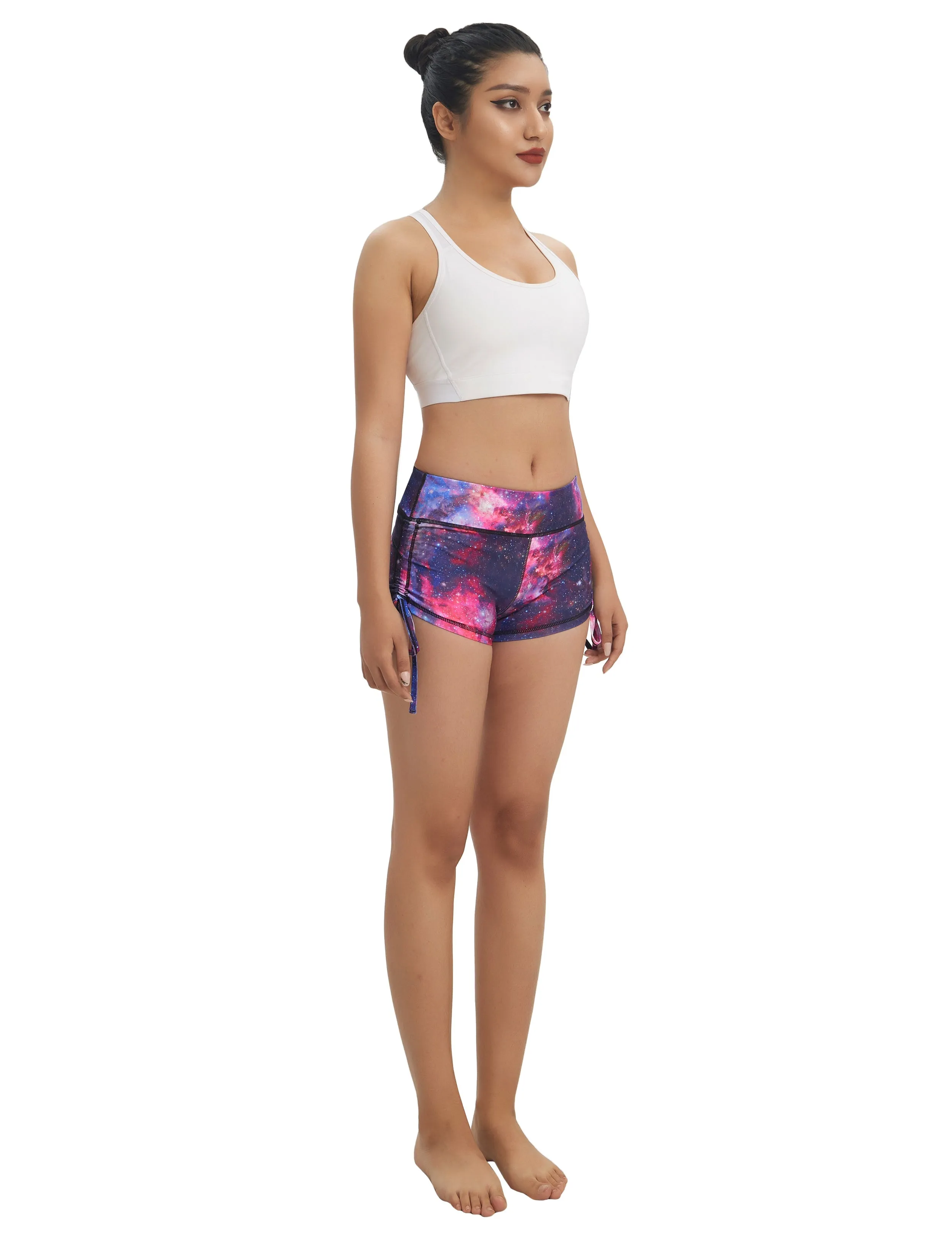 Printed Side Drawstring Hot Shorts galaxy_Jogging