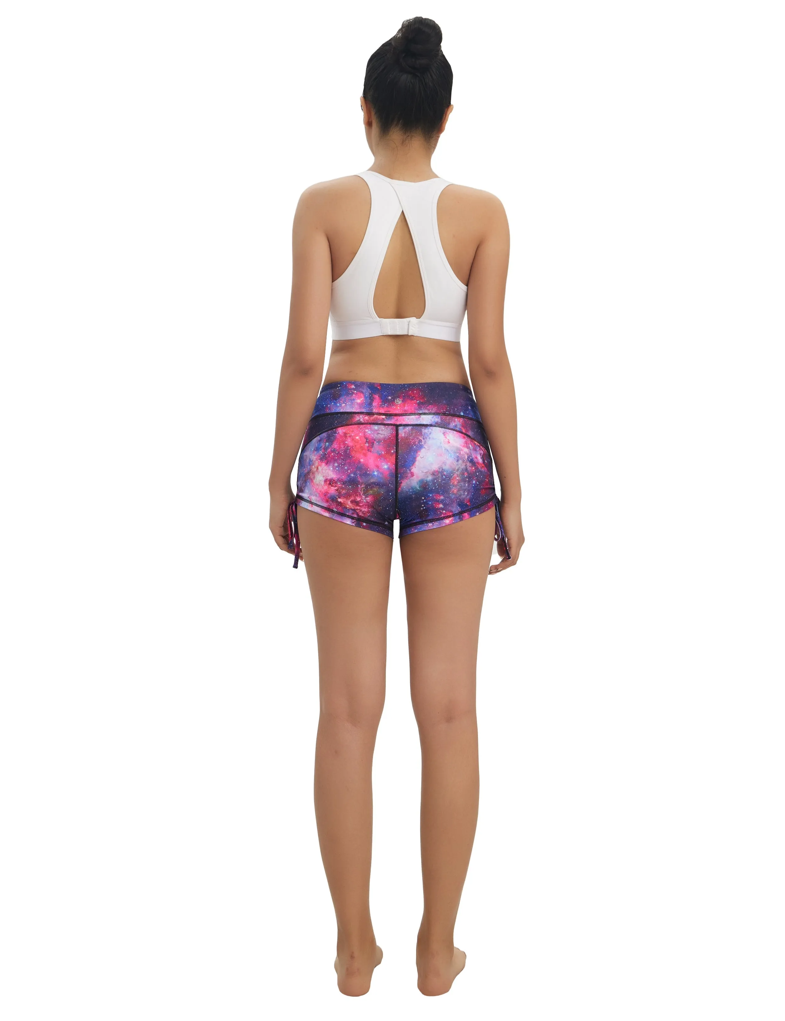 Printed Side Drawstring Hot Shorts galaxy_Jogging