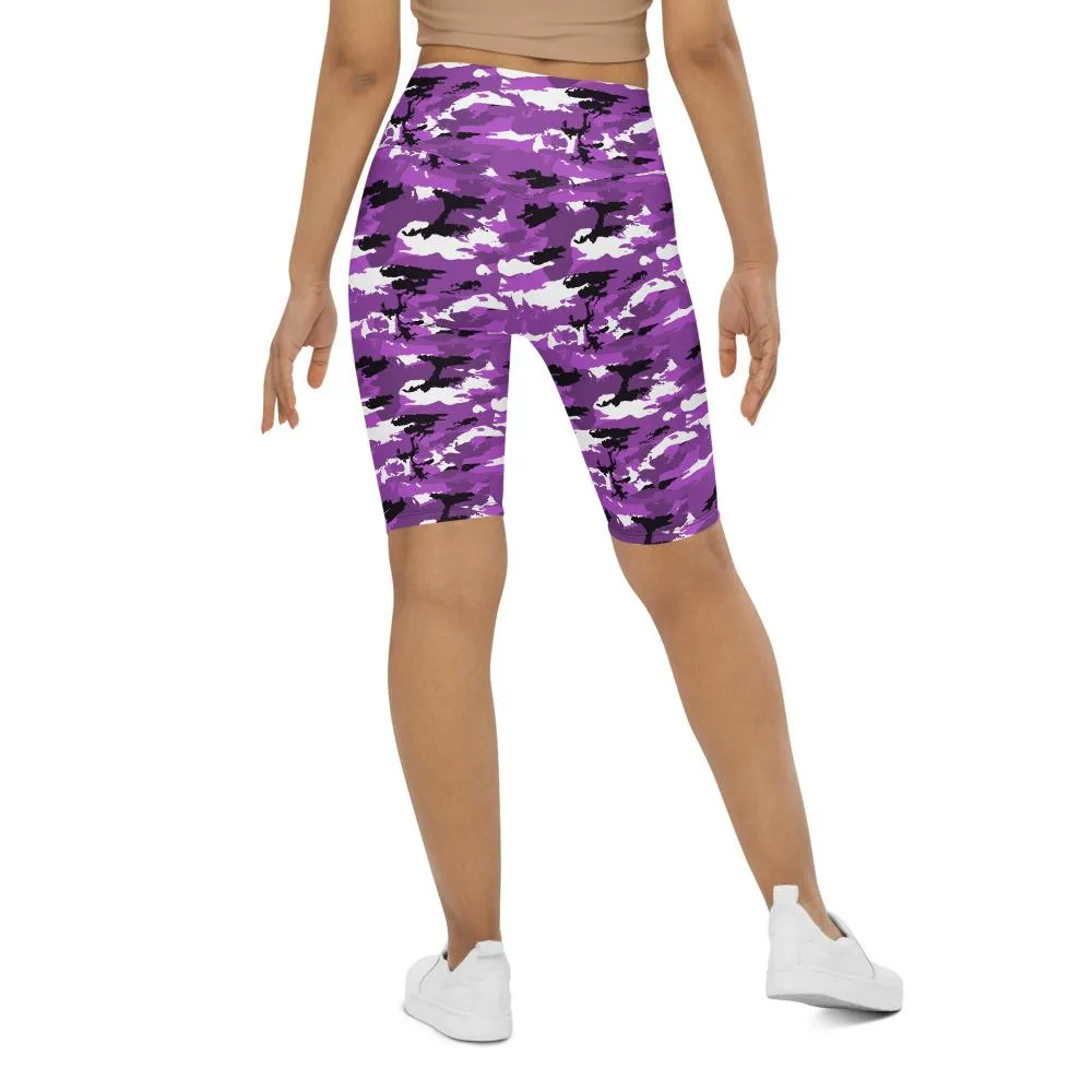 Purple Camo Bike Shorts