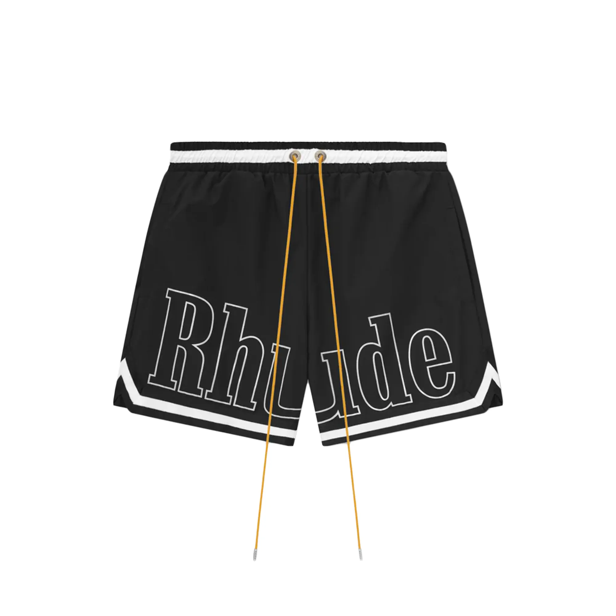 R H U D E Logo Basketball Swim Shorts Black/White