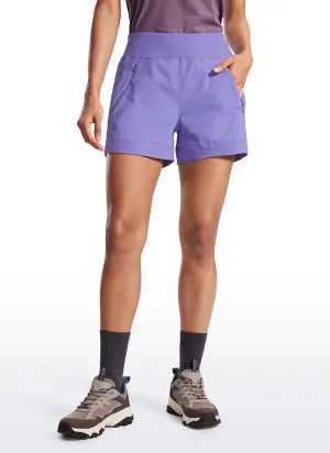 Ripstop Mid-Rise Hiking Shorts with Zip Pockets 4''