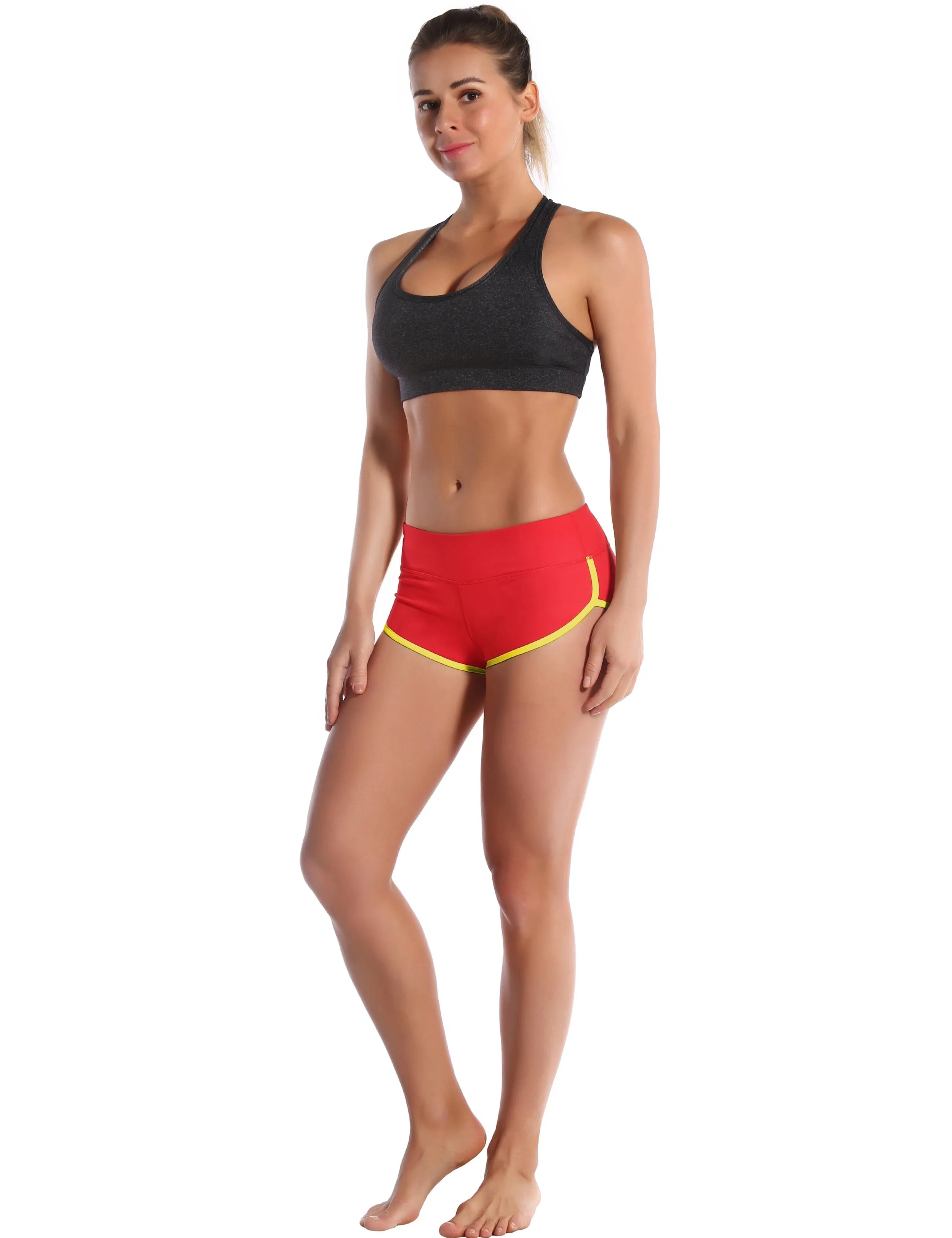 Sexy Booty Jogging Shorts scarlet_fluorescentyellow_Jogging