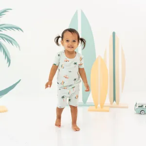 Short Sleeve Pajamas in Dew Surf