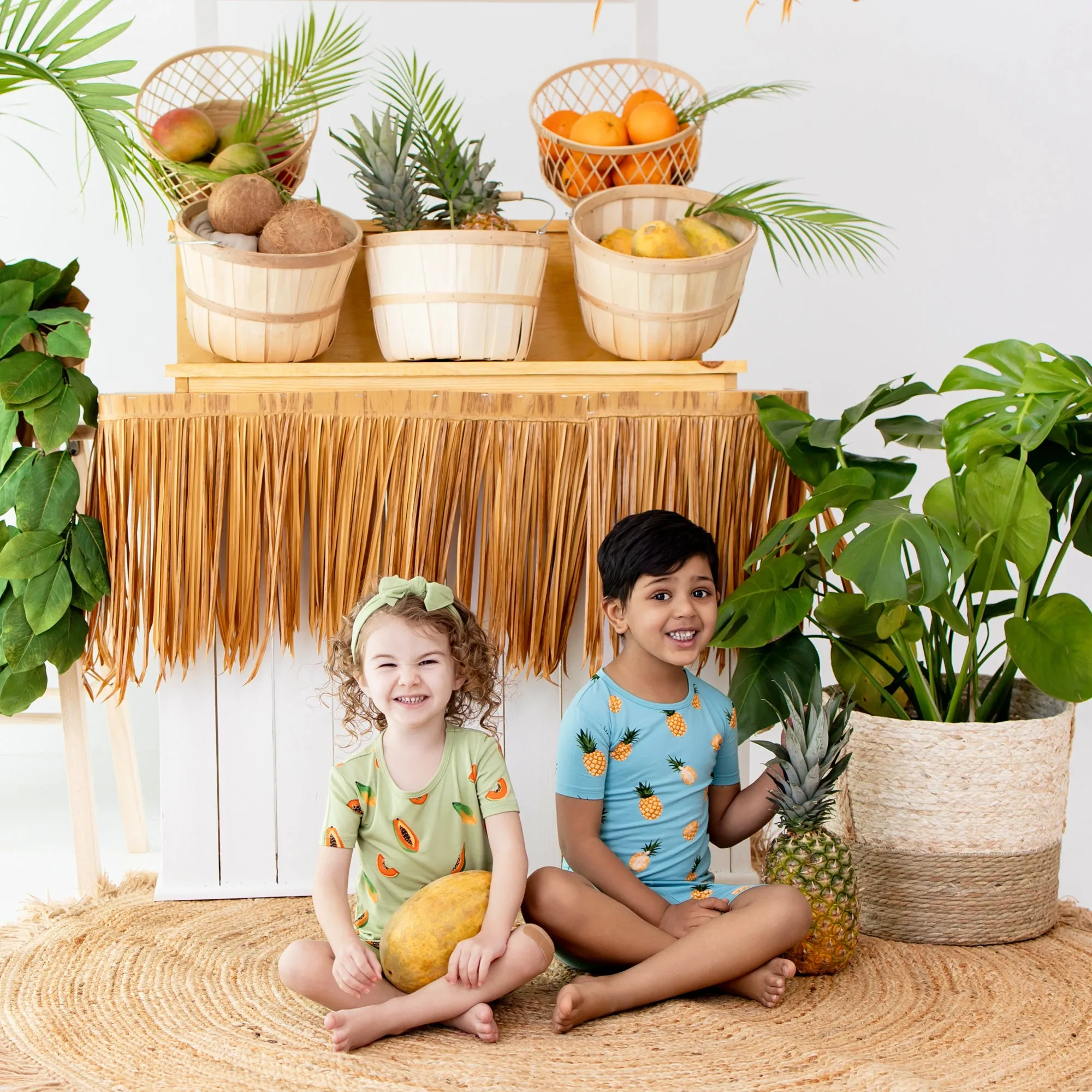 Short Sleeve Pajamas in Papaya