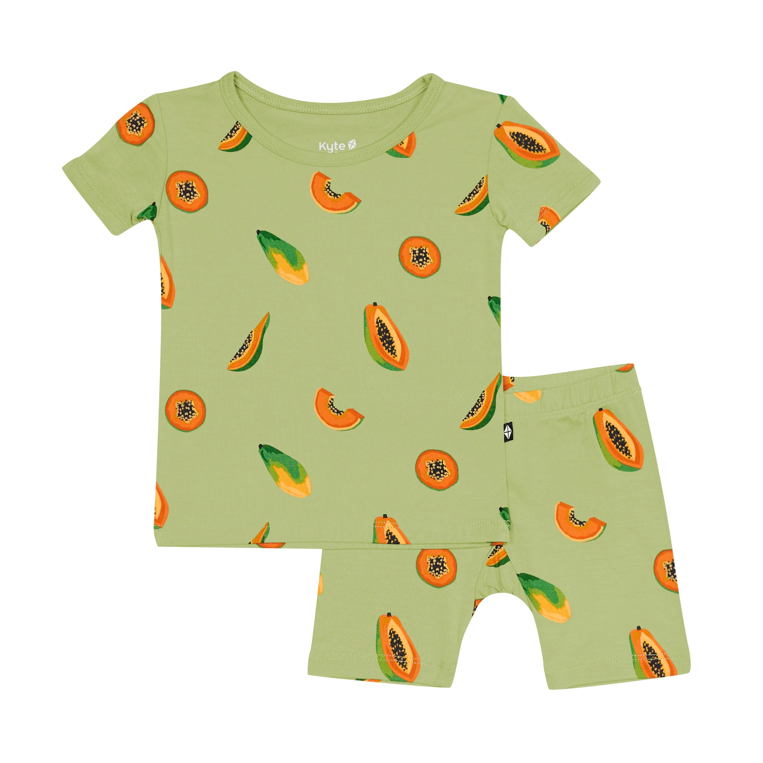 Short Sleeve Pajamas in Papaya