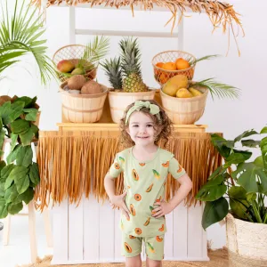 Short Sleeve Pajamas in Papaya