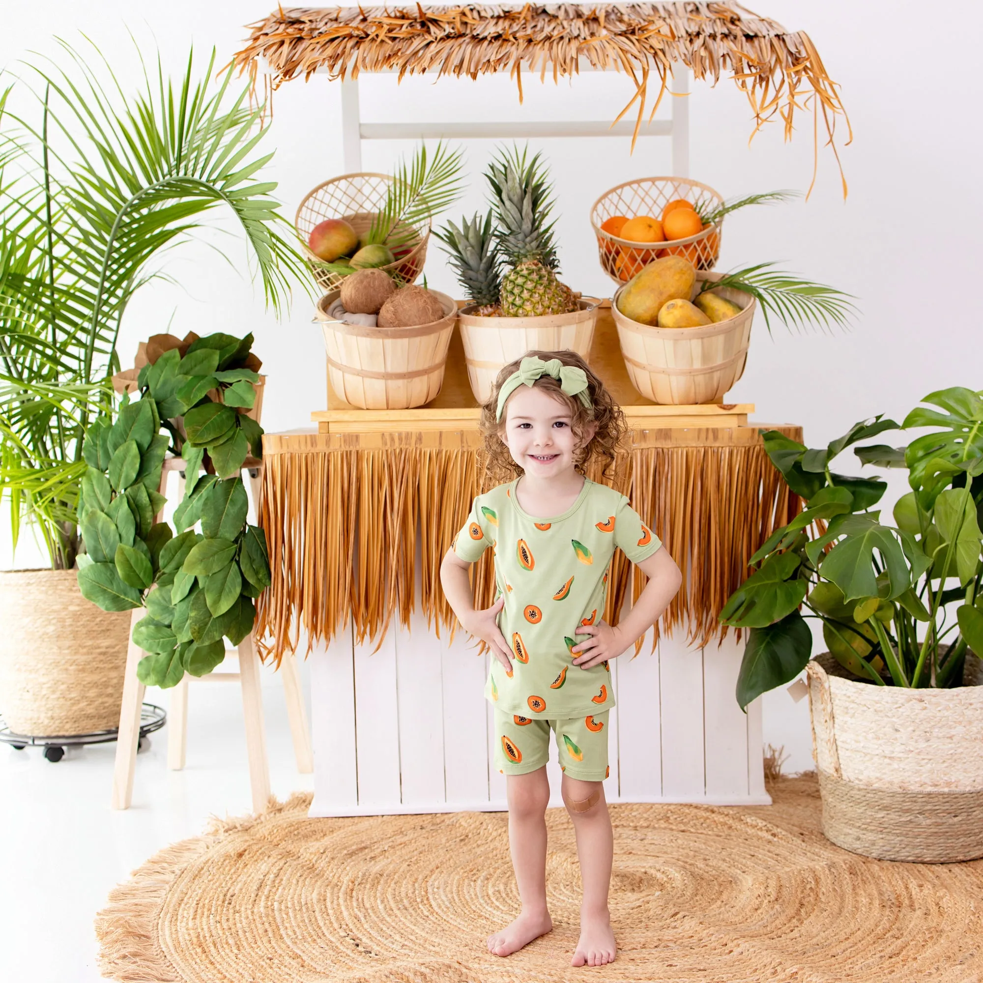 Short Sleeve Pajamas in Papaya