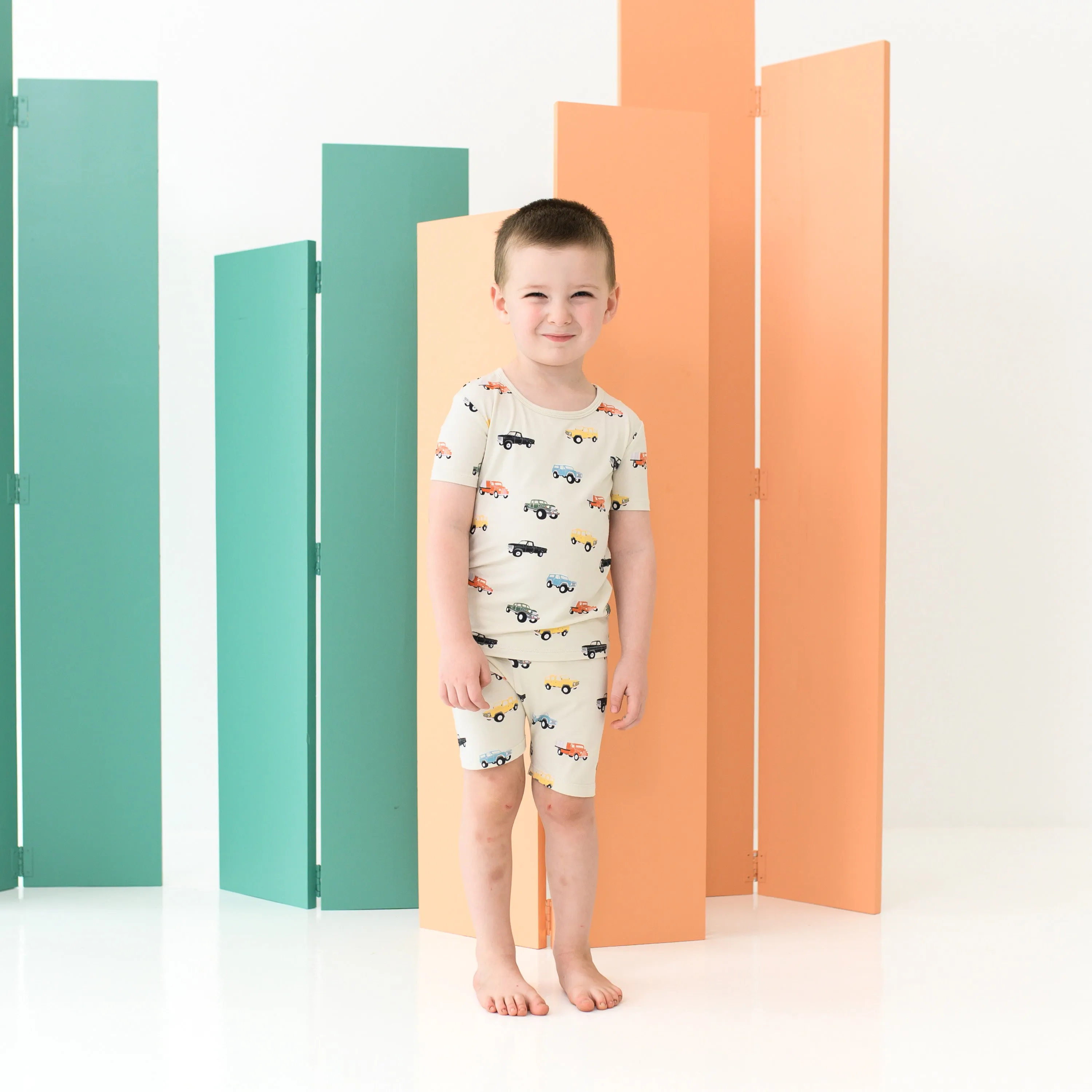 Short Sleeve Pajamas in Vintage Truck