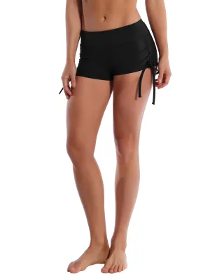 Side Drawstring Hot Shorts black_Tall Size