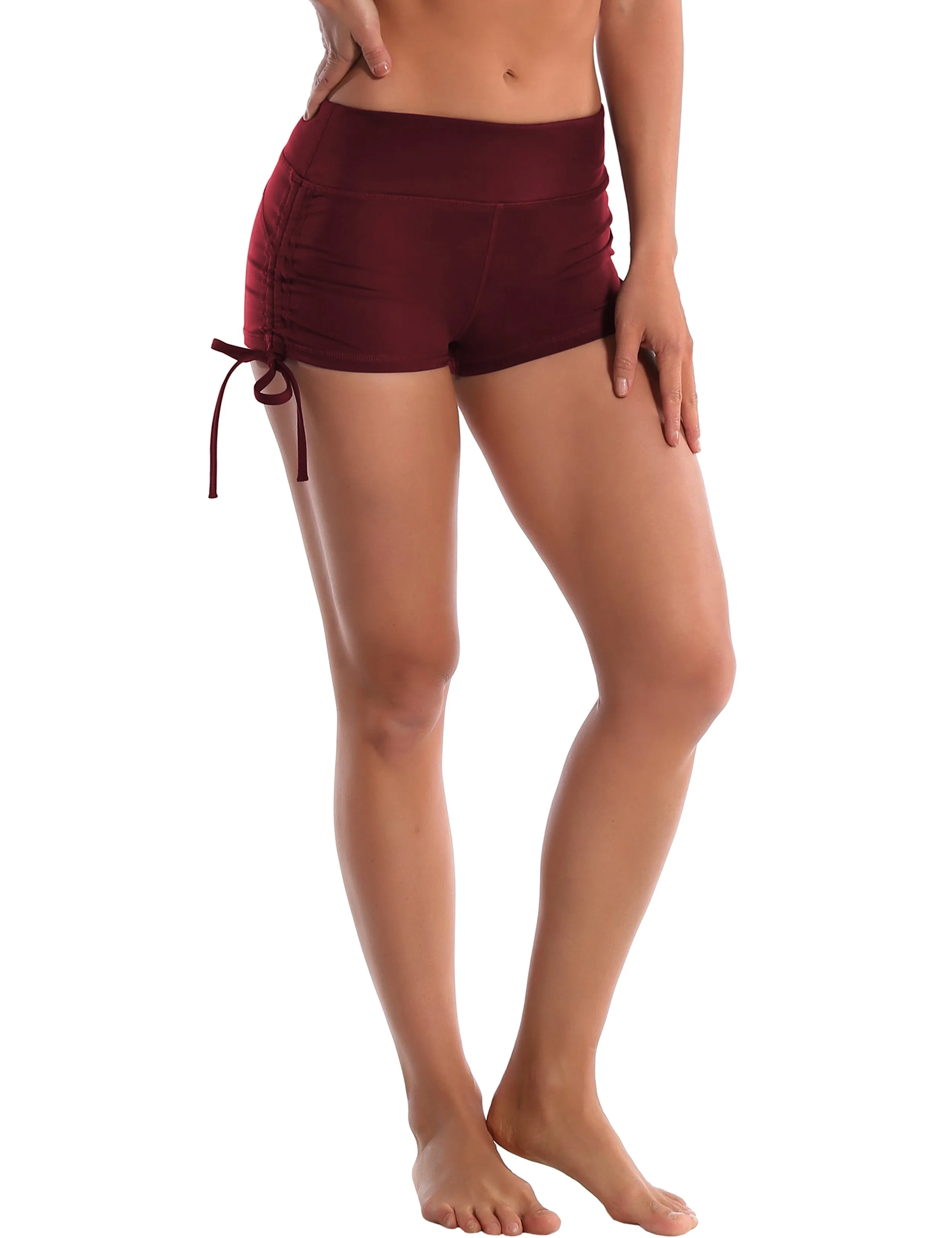Side Drawstring Hot Shorts cherryred_Tall Size