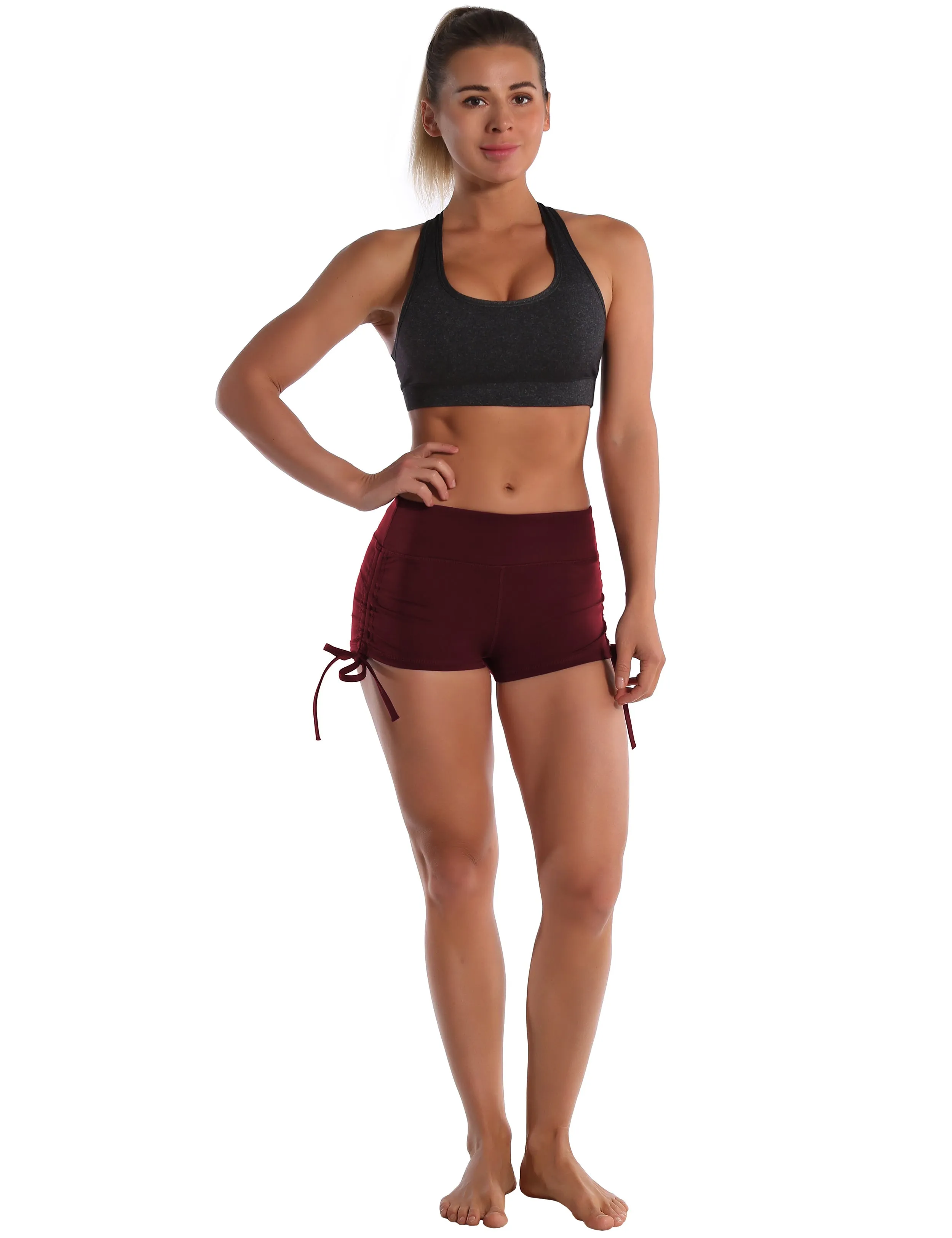 Side Drawstring Hot Shorts cherryred_Tall Size