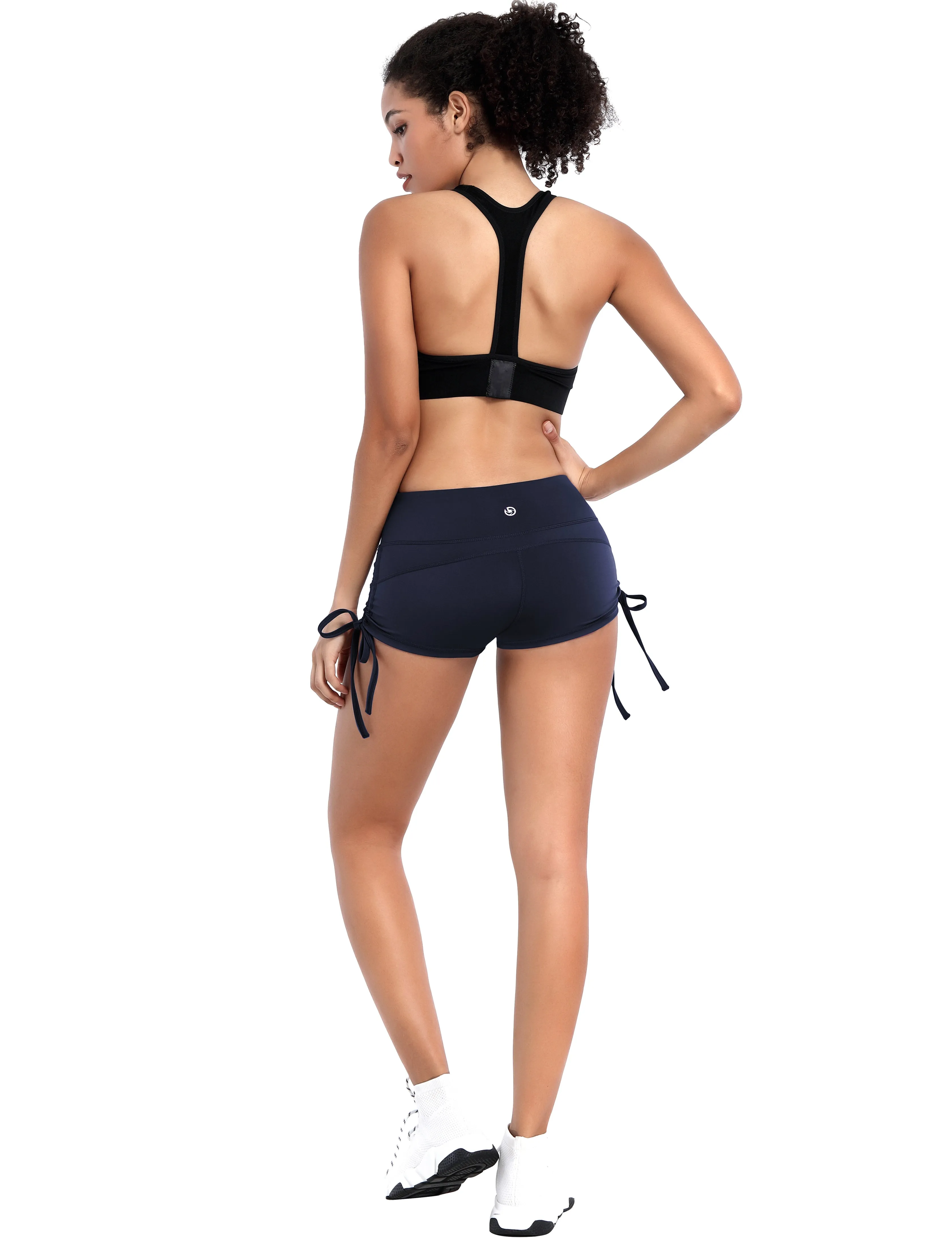Side Drawstring Hot Shorts darknavy_Tall Size
