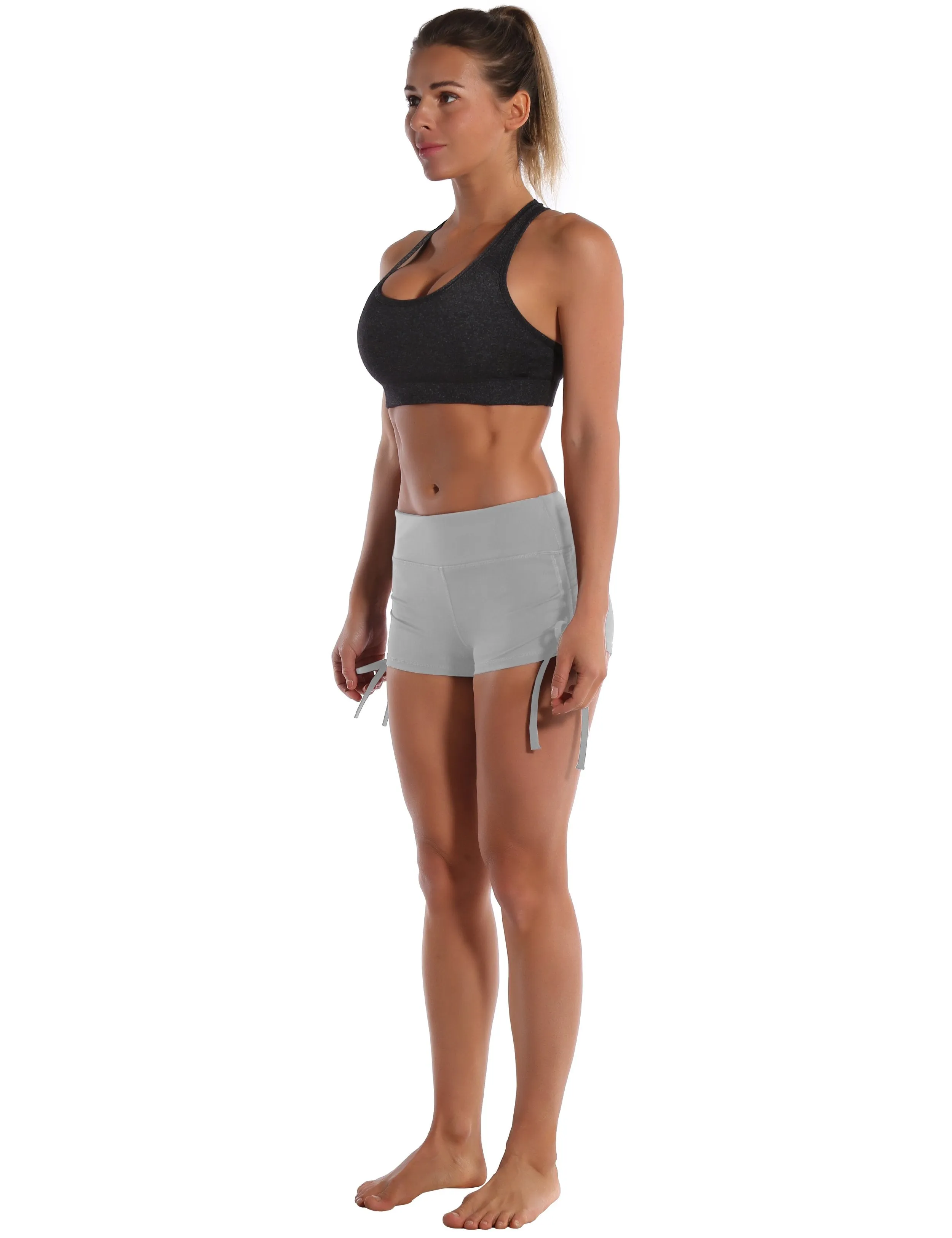 Side Drawstring Hot Shorts lightgray ins_Tall Size