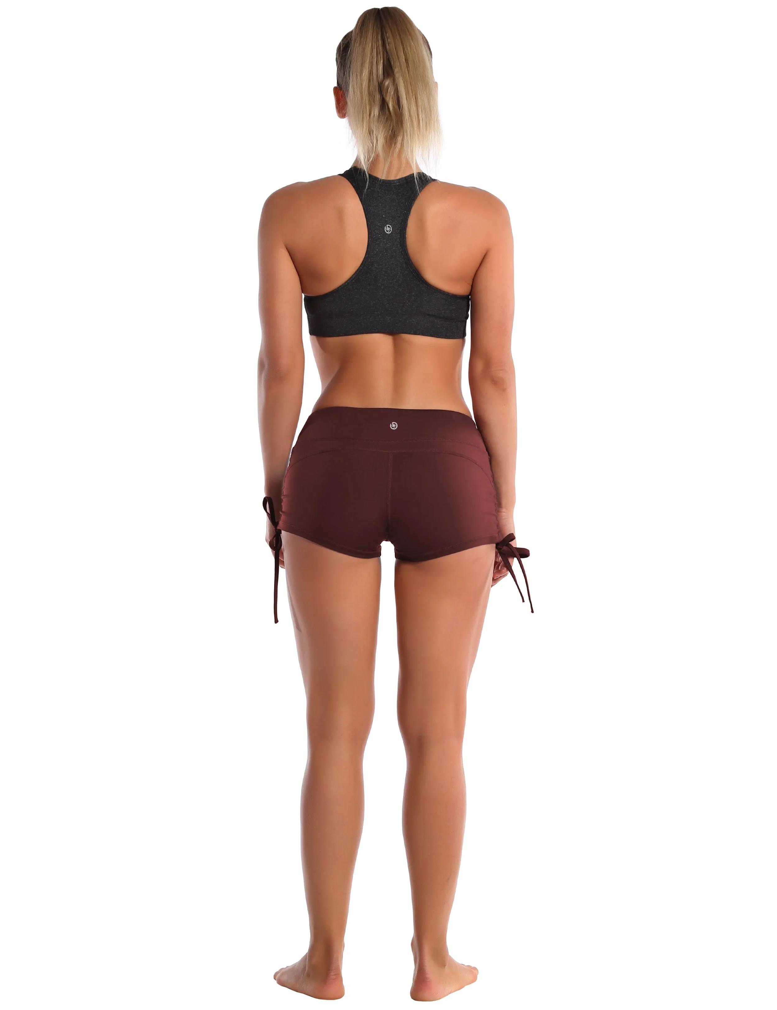 Side Drawstring Hot Shorts mahoganymaroon_Gym