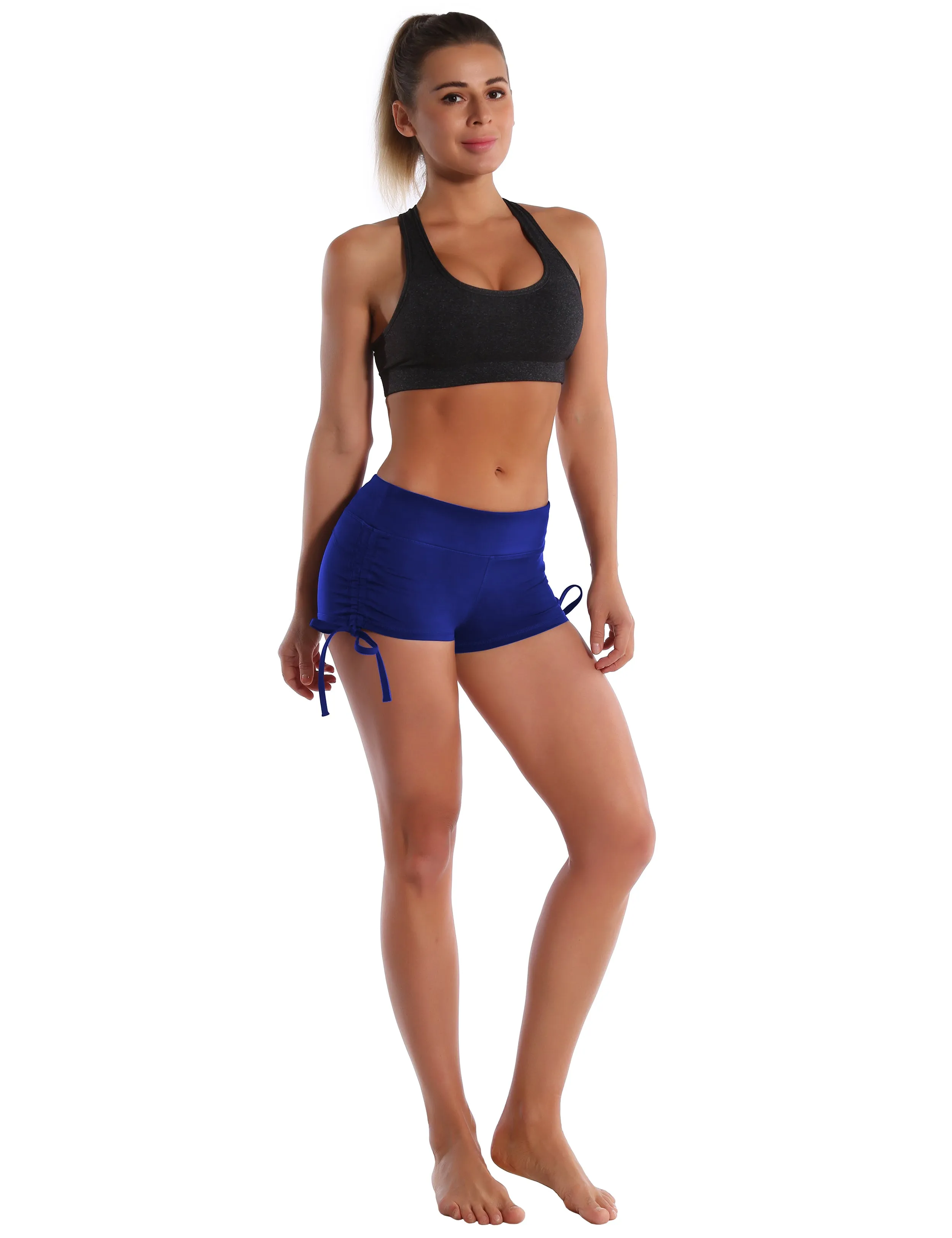Side Drawstring Hot Shorts navy_Plus Size