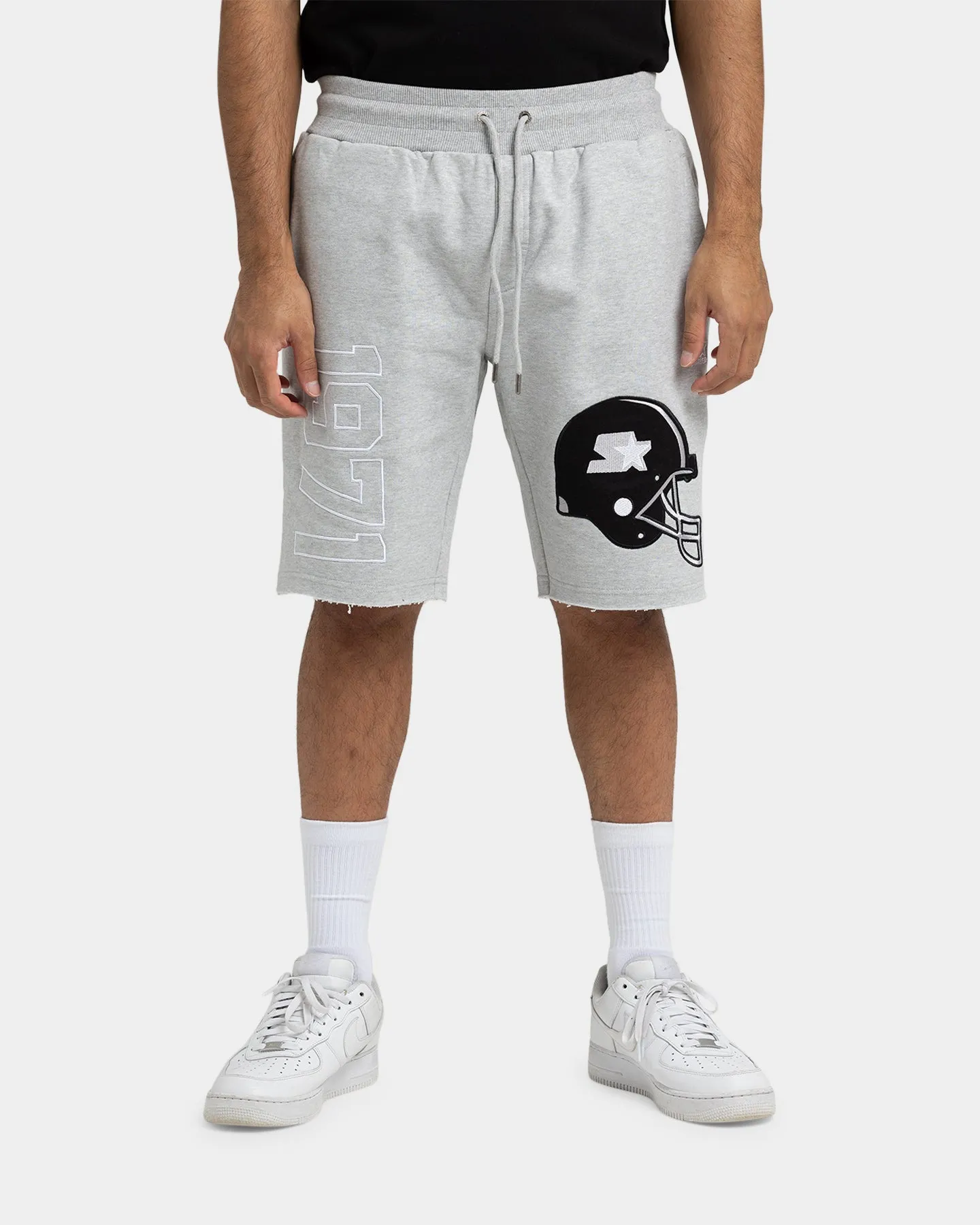 Starter Football Track Shorts Grey Marle