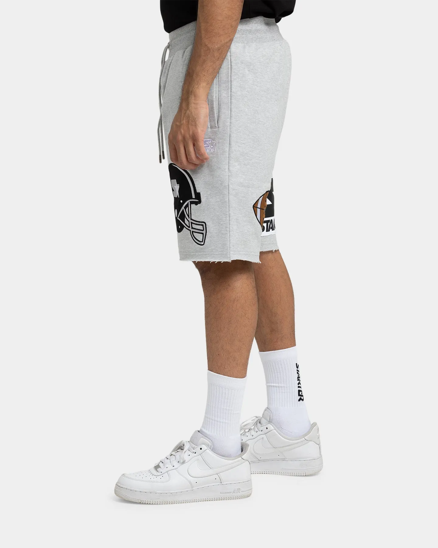 Starter Football Track Shorts Grey Marle