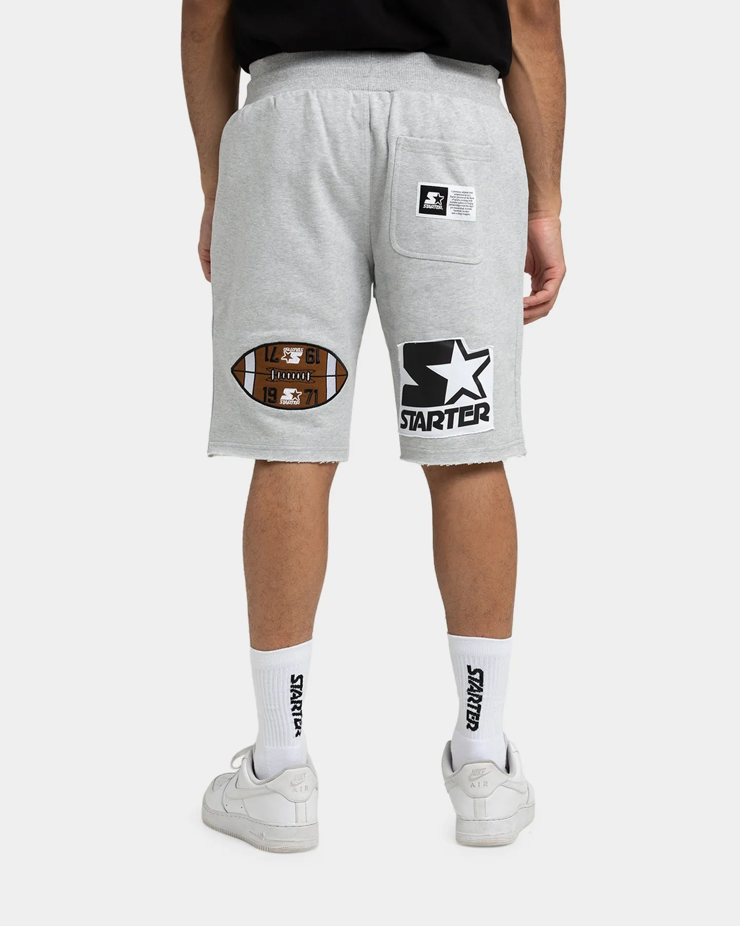 Starter Football Track Shorts Grey Marle