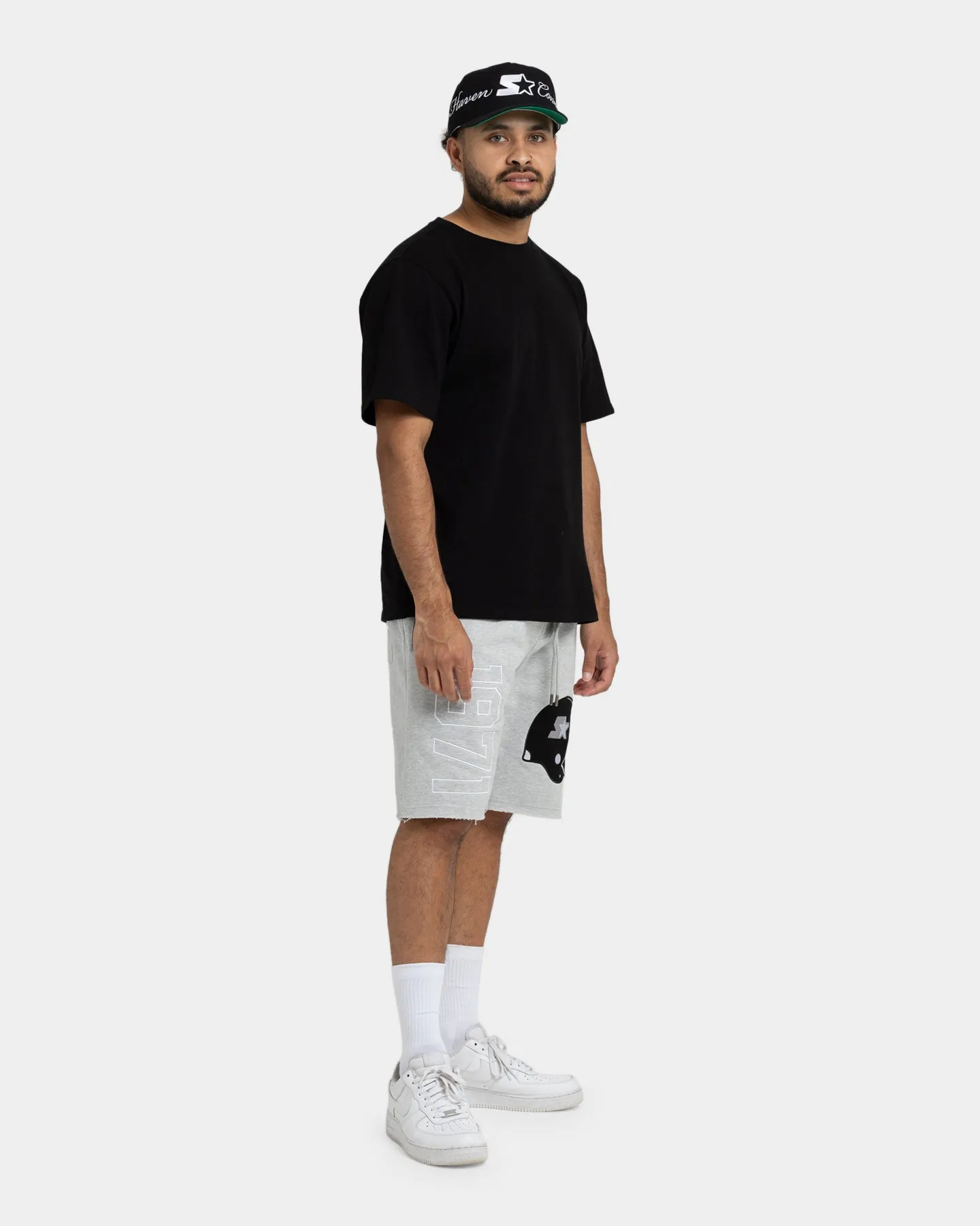 Starter Football Track Shorts Grey Marle