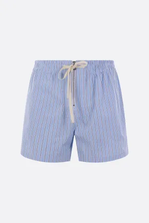 striped poplin shorts