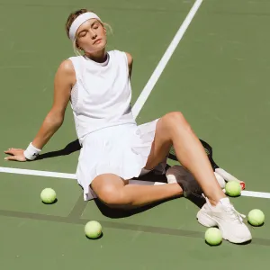 Tie Breaker, White Tennis Skirt