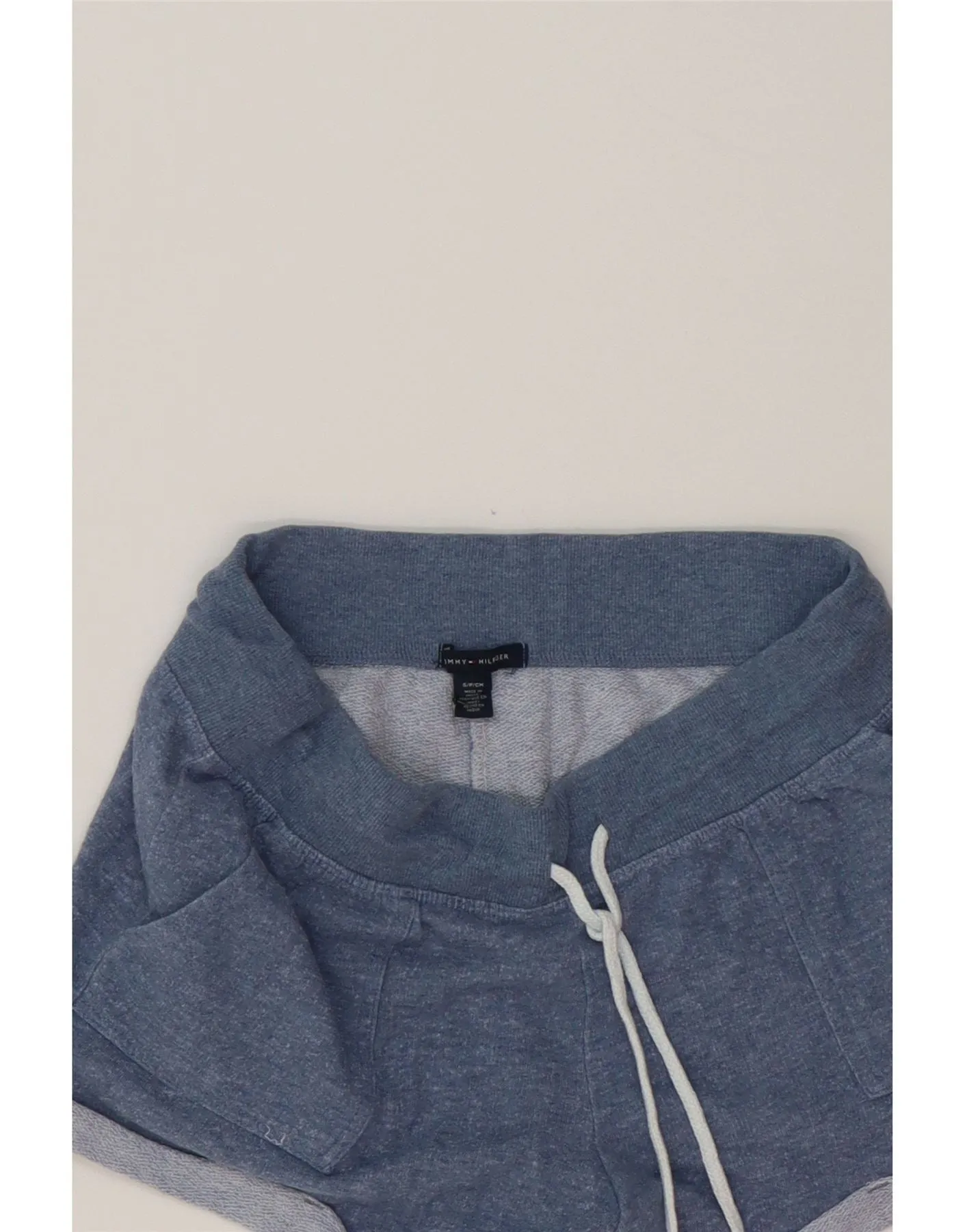 TOMMY HILFIGER Womens Sport Shorts UK 10 Small Blue Cotton