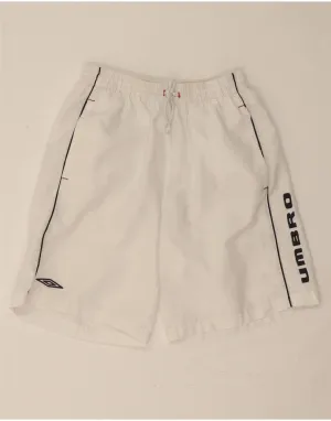 UMBRO Boys Graphic Sport Shorts 13-14 Years Medium White Polyester