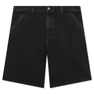 Washed Canvas Work Short - Black