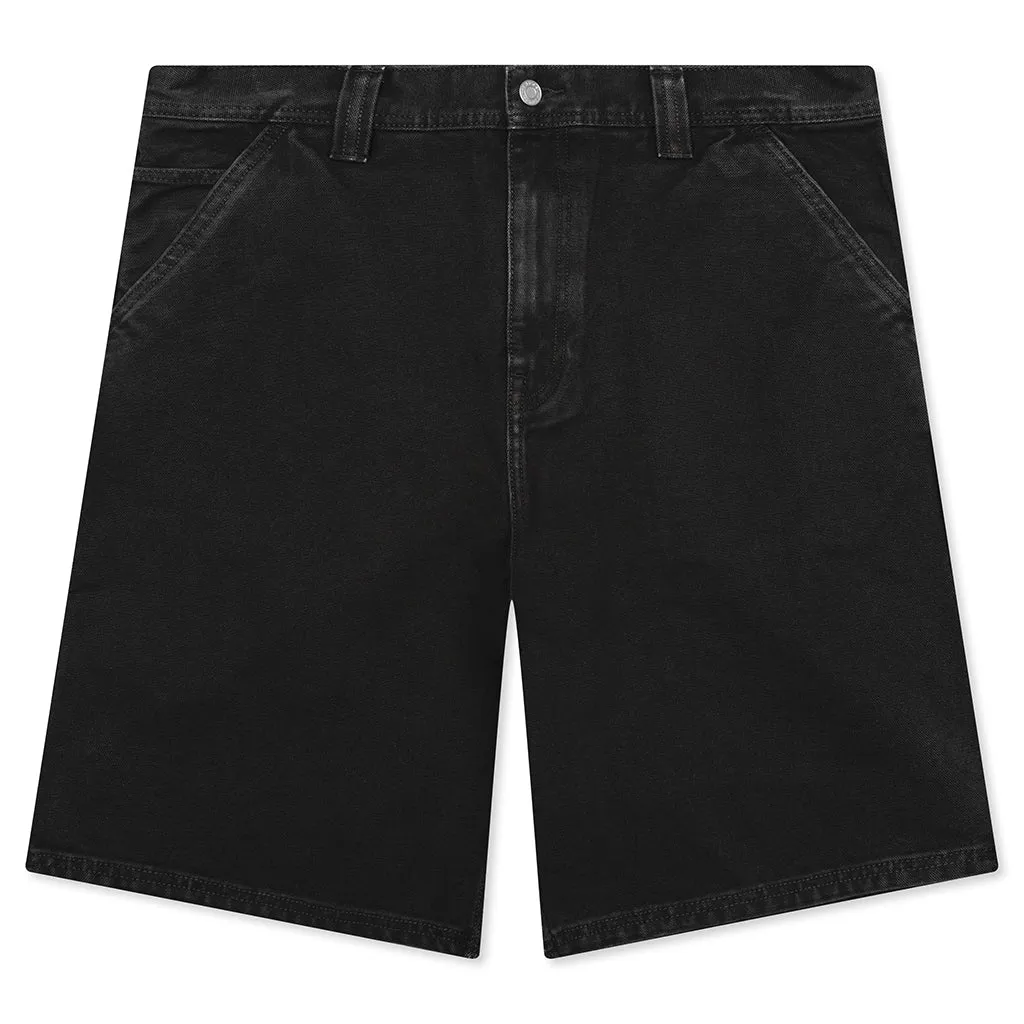 Washed Canvas Work Short - Black