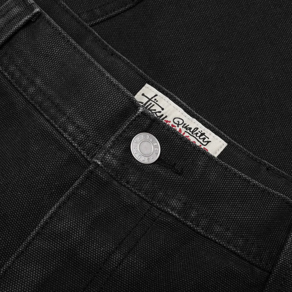 Washed Canvas Work Short - Black