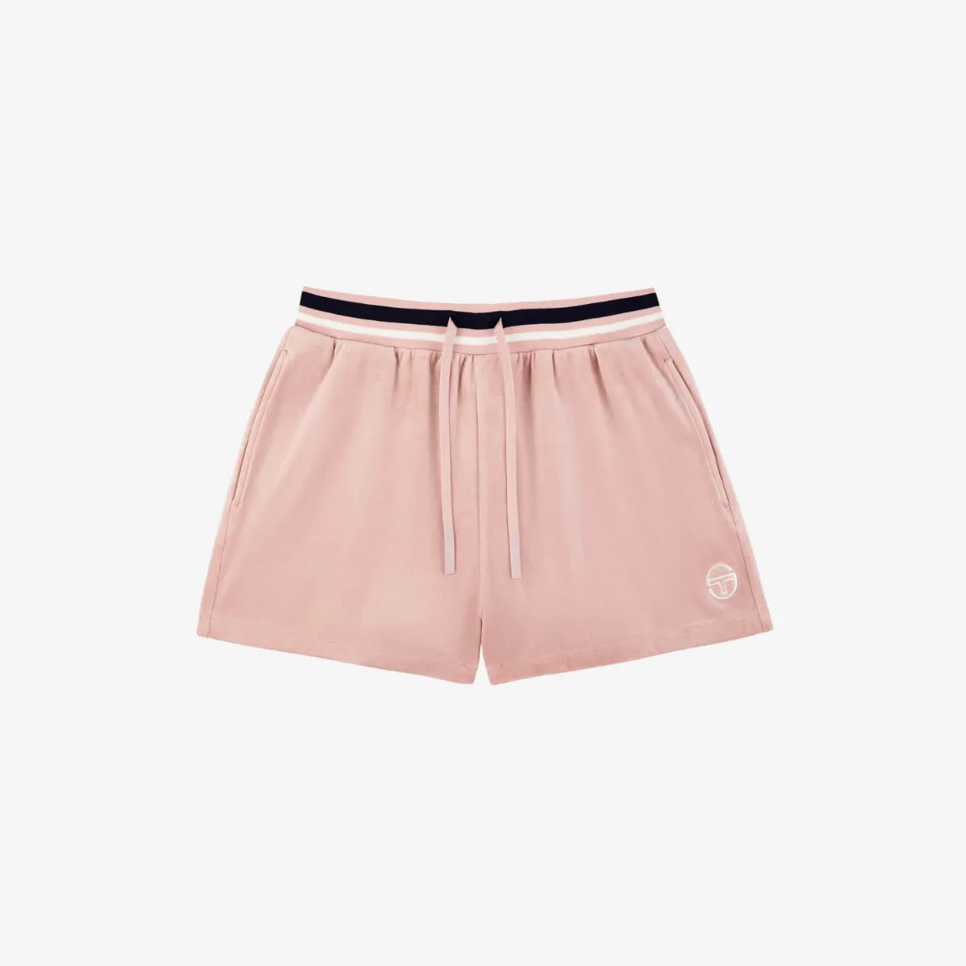 womens sergio tacchini adele velour short (pale mauve)