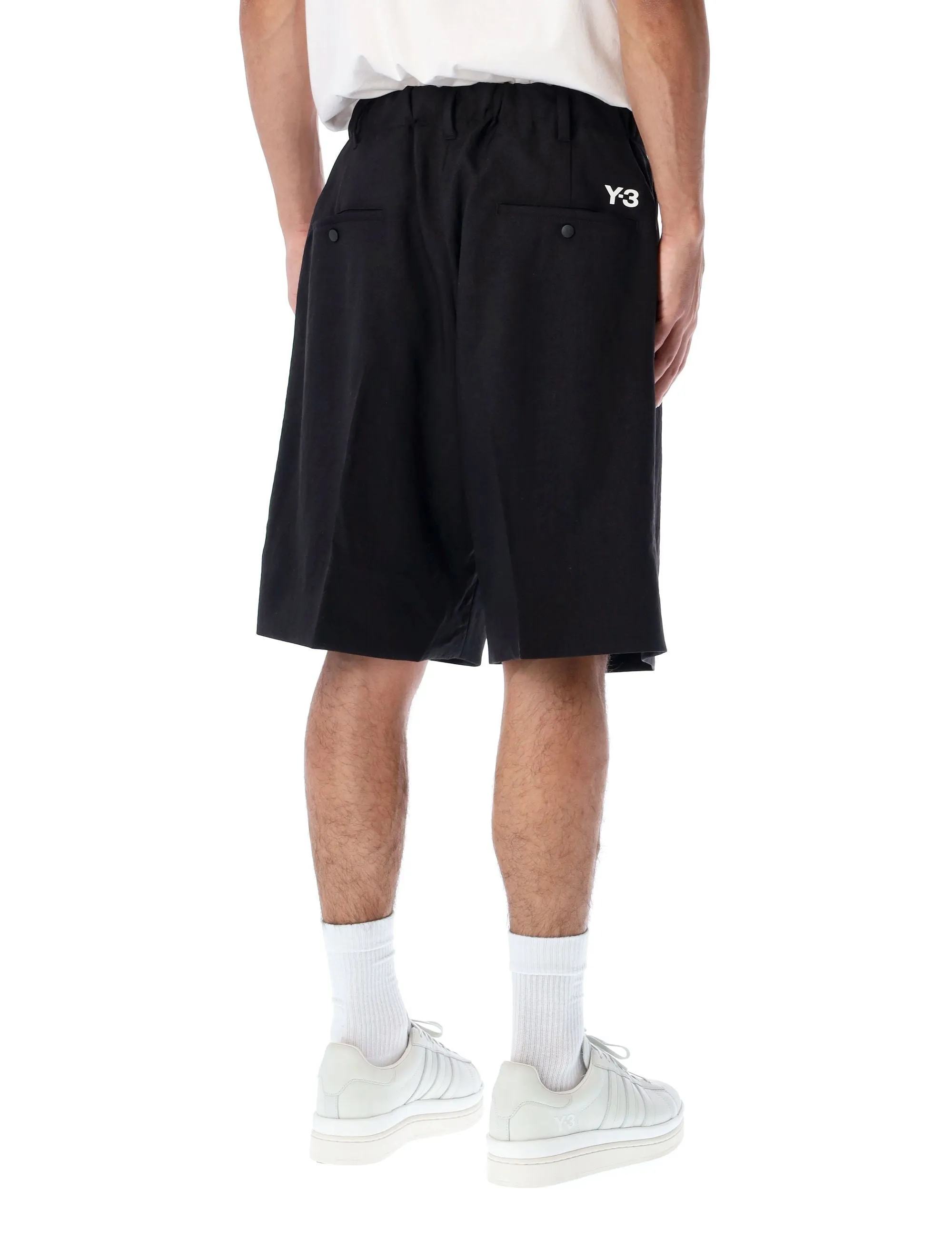 Y-3 Logo Printed Drawstring Shorts