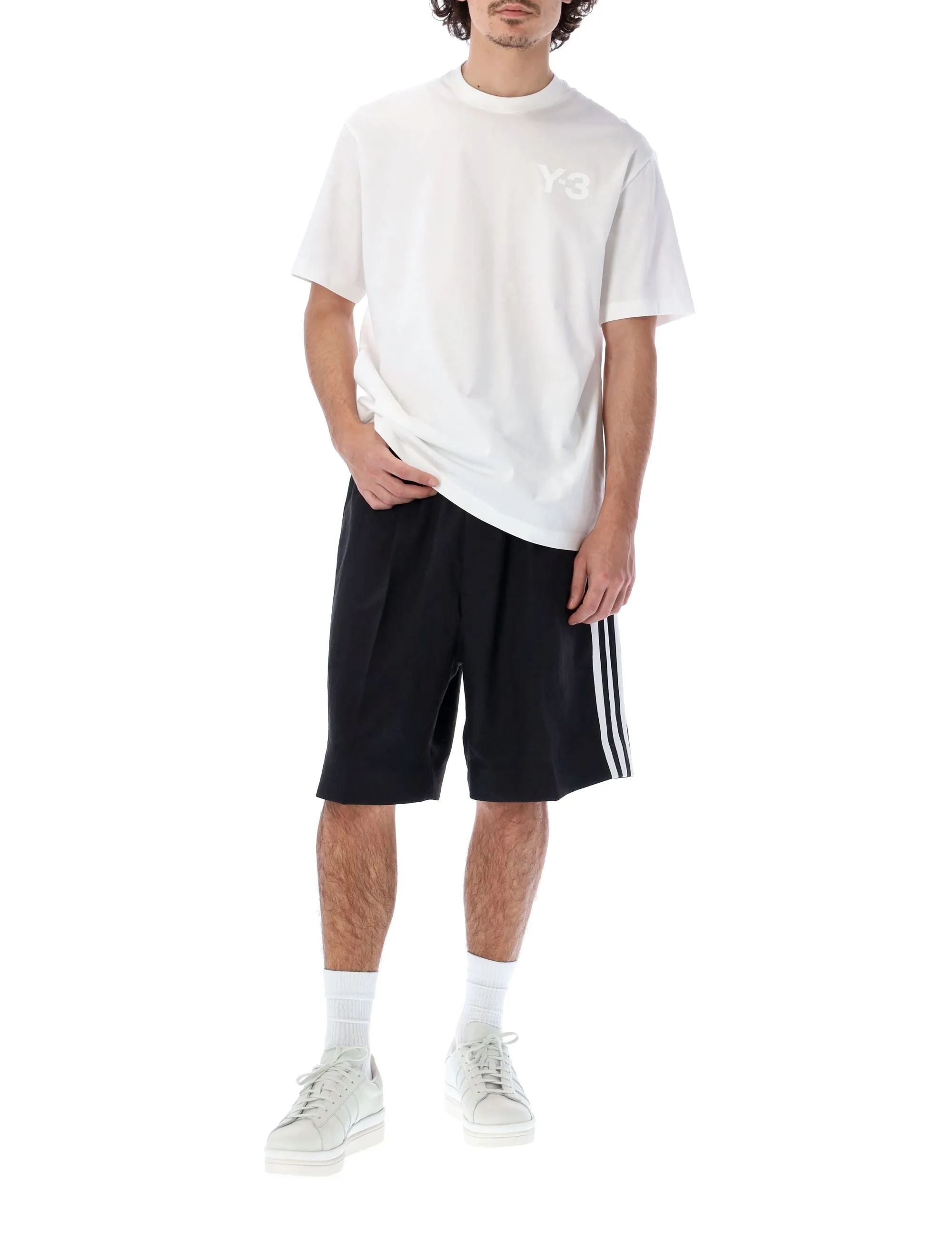 Y-3 Logo Printed Drawstring Shorts